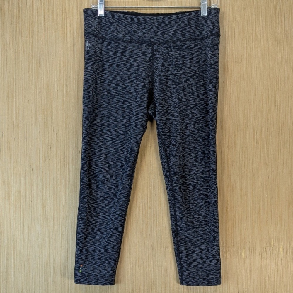 Smartwool Womens Gorpcore Active Outdoor Cropped Leggings Size M Black Space Dye